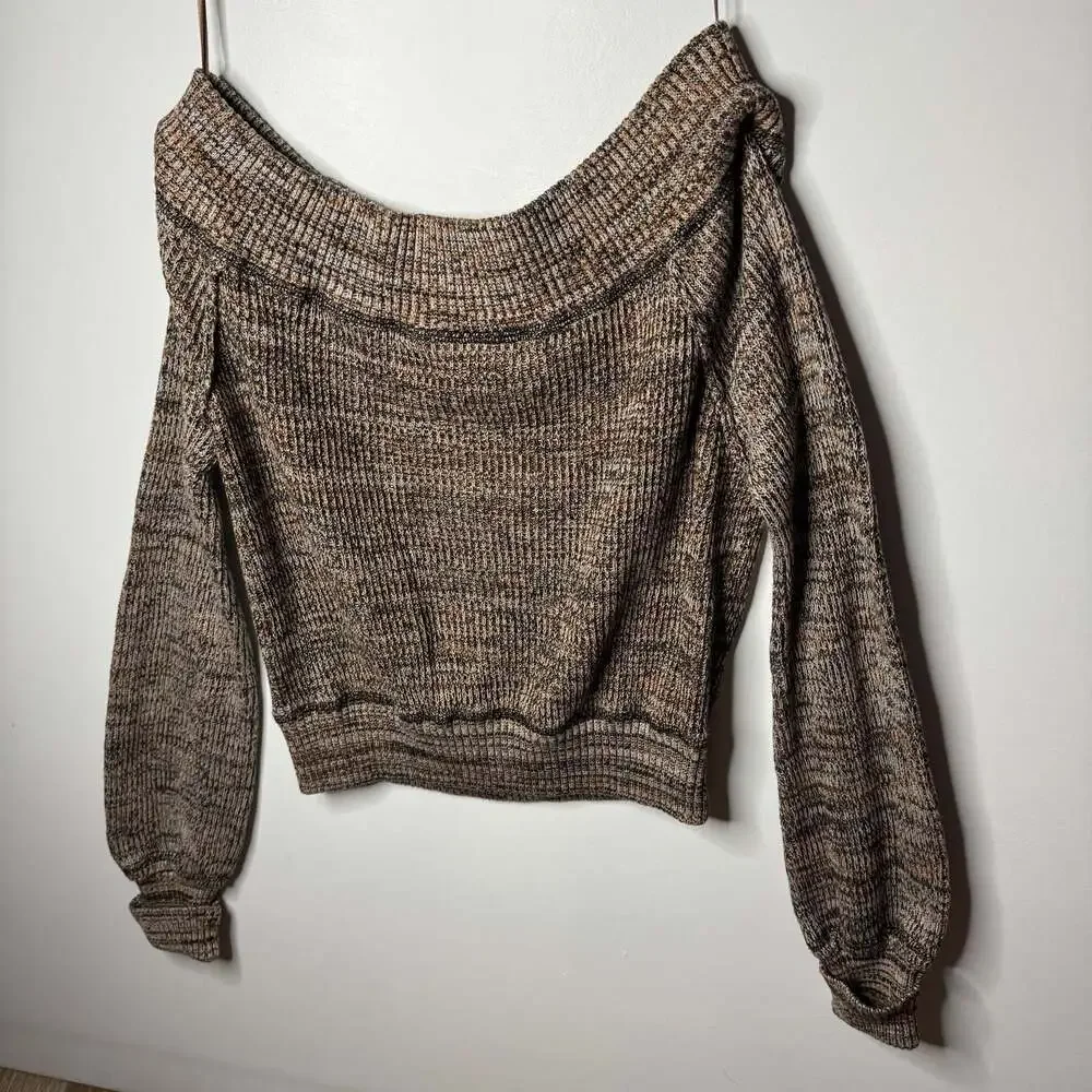 Free People Sugar Rush Off-The-Shoulder Knit Sweater Size Small NWOT
